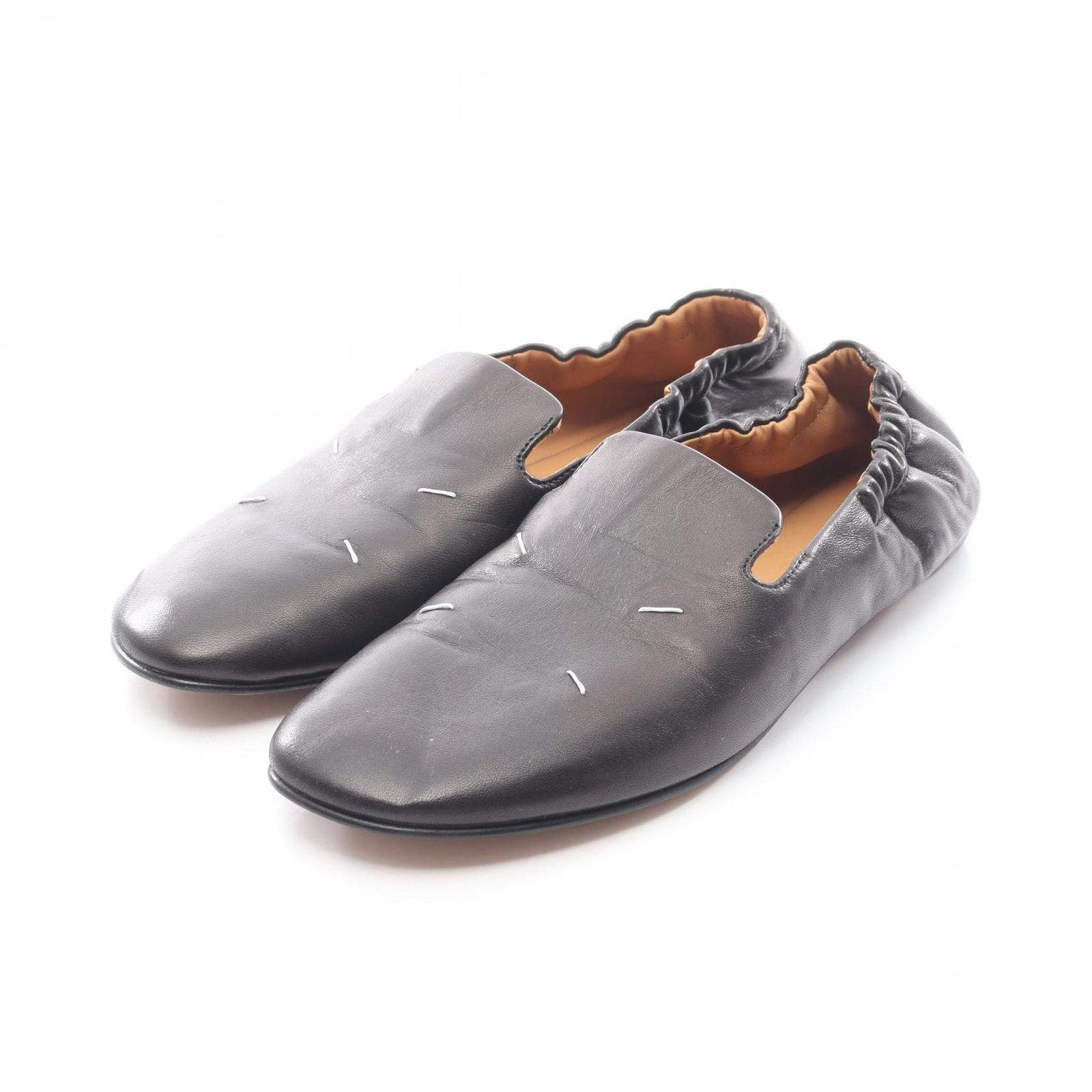 メゾンマルジェラ22 Maison Margiela 22 KIKI ブラック レザー フラットシューズ レディース Used A