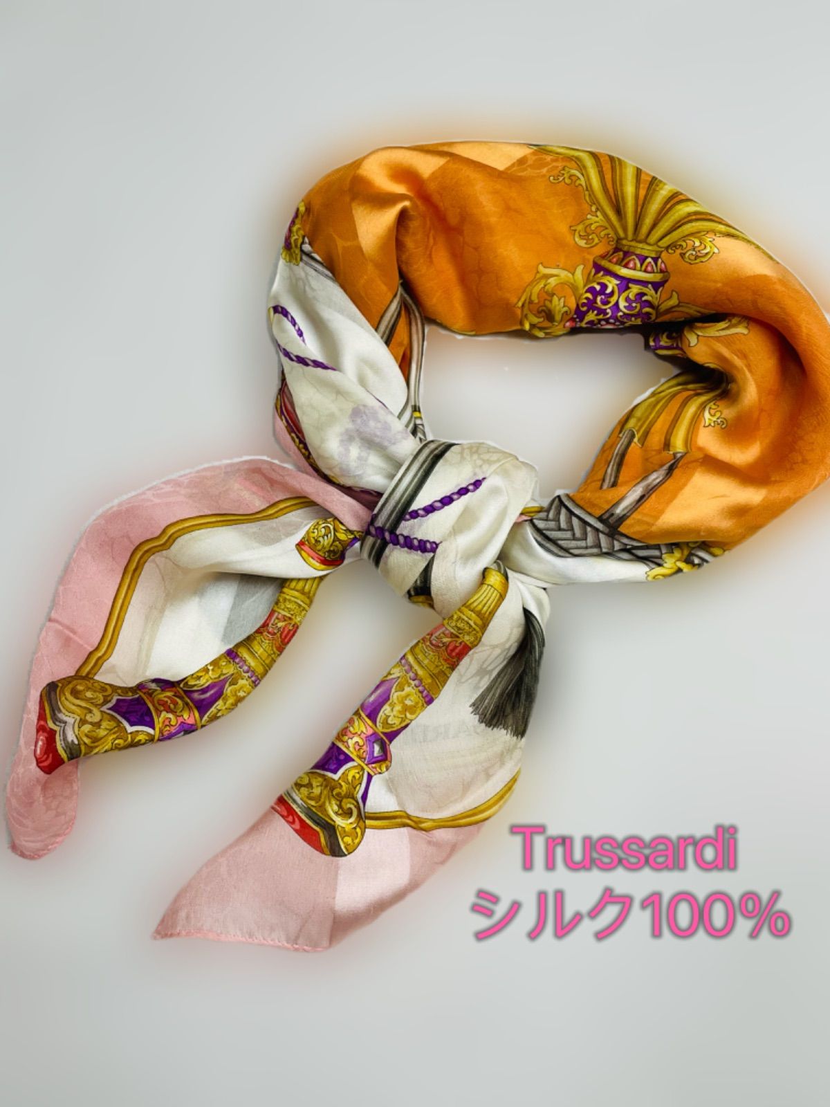 Trussardi トラサルディ高級 大判スカーフ シルク100％ - Old  Beautiful - メルカリ