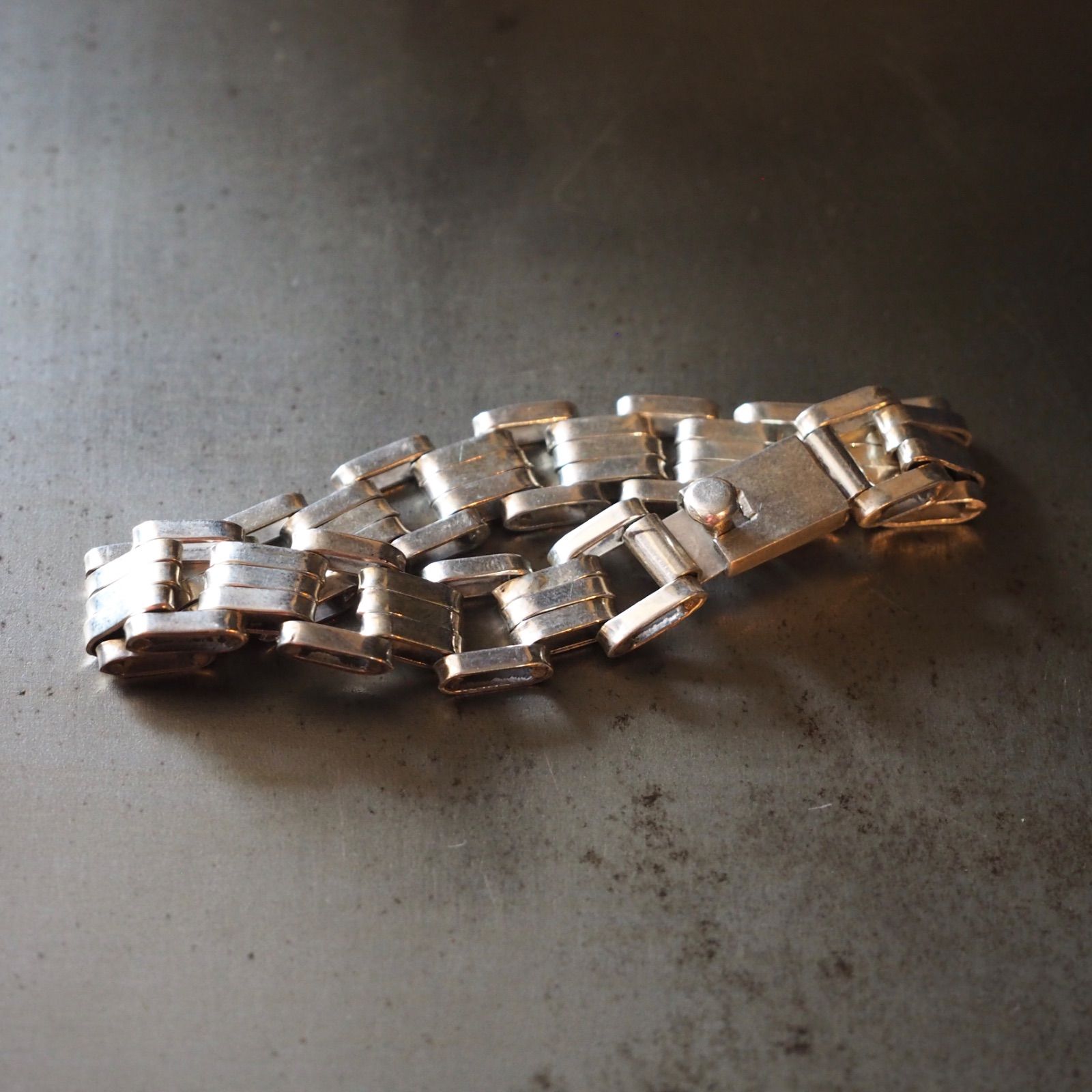 TD　Mexico メキシカンシルバー　925　ブレスレット MEXICO Silver925 Heavy link bracelet TD-85 33.9g メキシカン