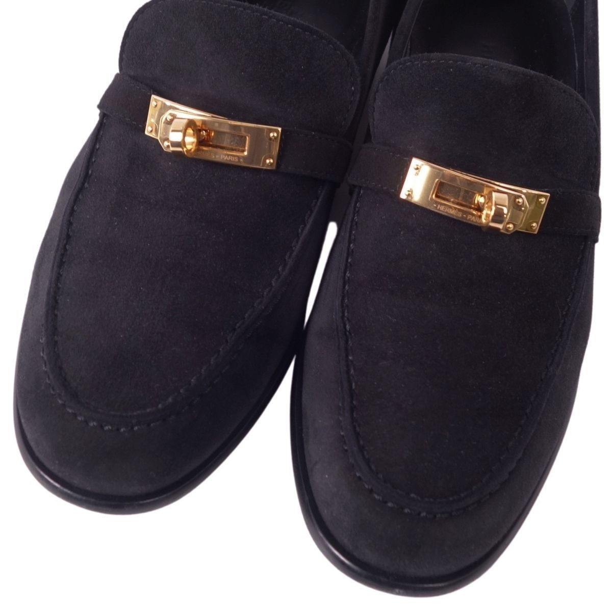 美品 エルメス HERMES 2021 ローファー モカシン デスタン ケリー金