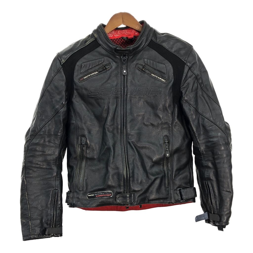 SEGURA レザー ライダースジャケット バイクウェア モーターサイクル ブラック (メンズ L) 中古 古着 T3383