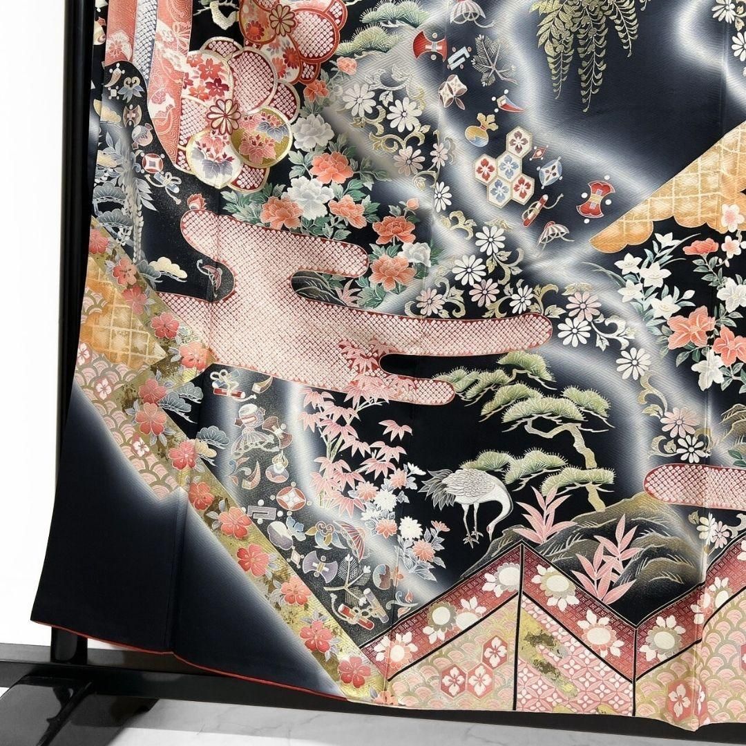 振袖　銀通し　金彩　梅花模様　花吹雪　晴れの日　成人式　着物　063w p 振袖 銀通し 金彩 梅花模様 花吹雪 晴れの日 成人式 着物 063w p