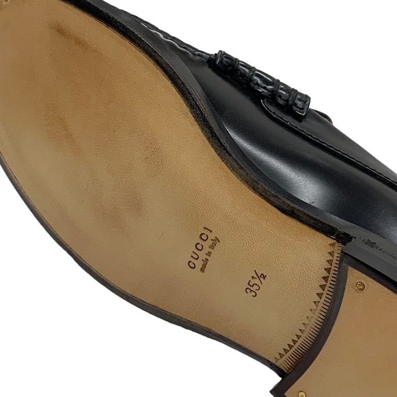 グッチ GUCCI ローファー 革靴 靴 シューズ レザー ブラック 黒