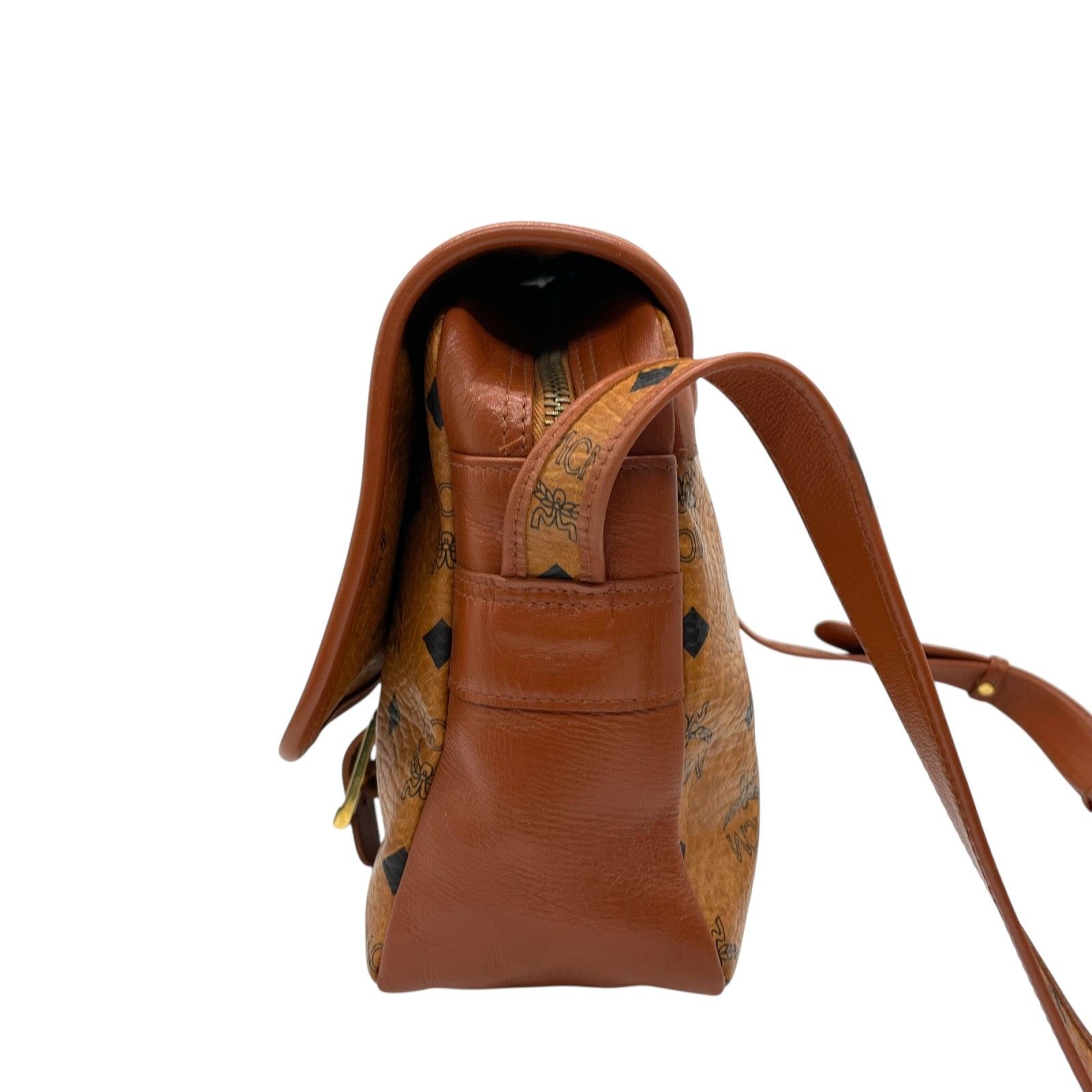 MCM ブラウンレザー ショルダーバッグ MCM エムシーエム ショルダーバッグ メッセンジャーバッグ