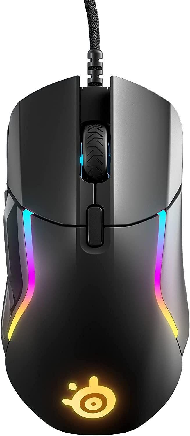PatternName 単品 SteelSeries ゲーミングマウス 有線 超軽量 IP54規格 防水 防塵 SuperMeshケーブル 10ゾーンRGBイルミネーション Rival 5 62551