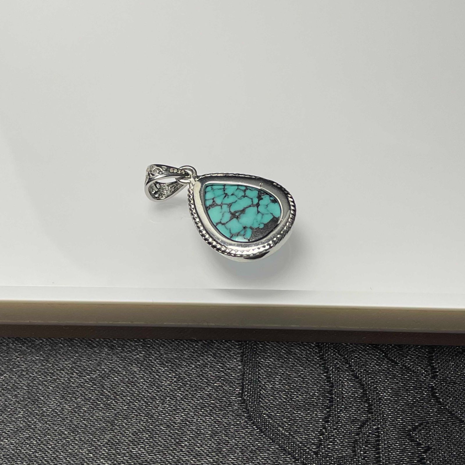 ジュエリーマキ ターコイズ トルコ石 ダイヤモンド ペンダントトップ K18