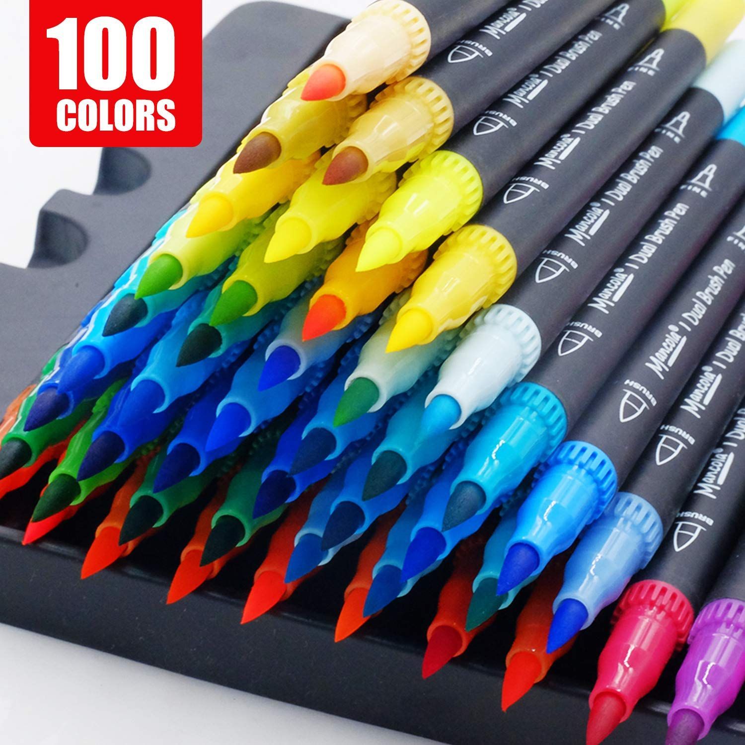 数量限定】Mancola 100色 筆ペン マーカーペン イラストマーカー