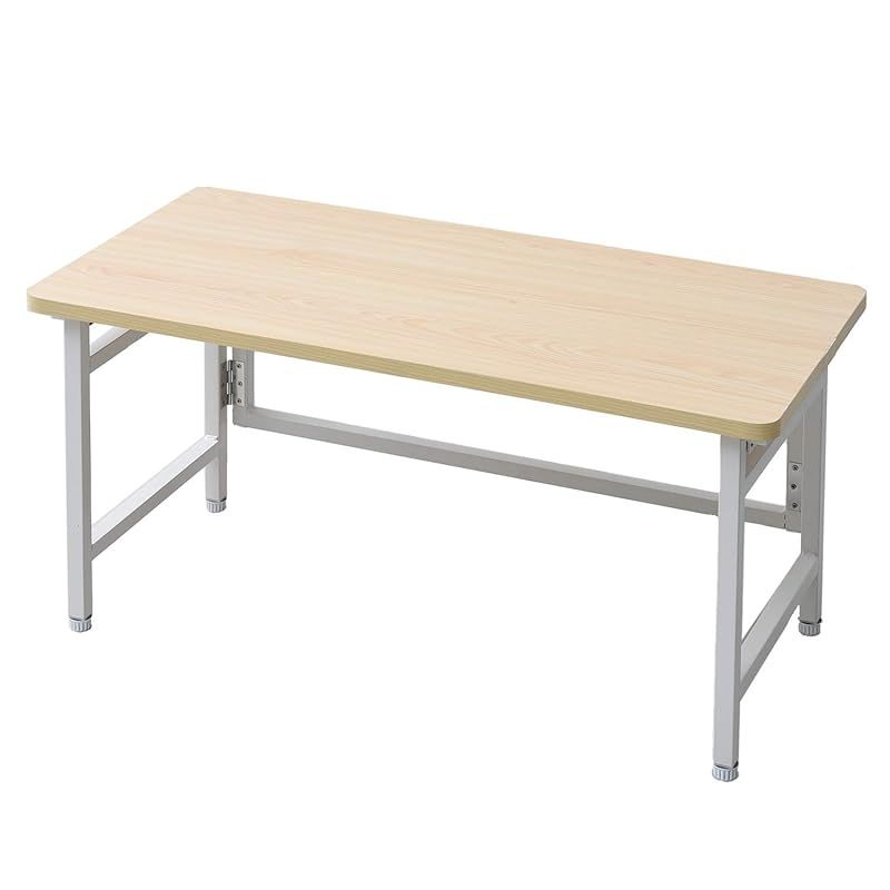 【新着商品】[山善] デスク ローテーブル 折りたたみ コンパクト 完成品 幅80×奥行40×高さ40cm 傷・汚れ・水分・熱に強い天板(メラミン加工) ウッドナチュラル/ホワイト RPST-8040L(WN/WH2)