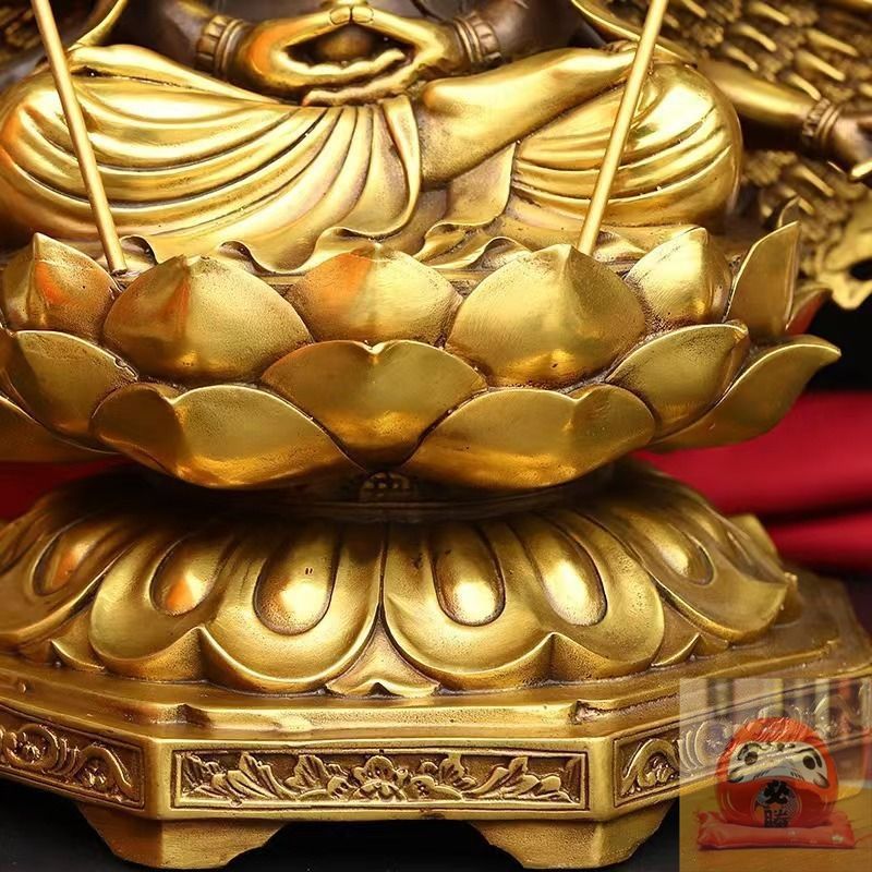 ゴールドルチル　観音菩薩様天珠　金運　財運　幸運　開運　平和　幸福　厄除け 千手観音 菩薩 像 黄金 ブロンズ 観音 女神 仏教 開運 恋愛運