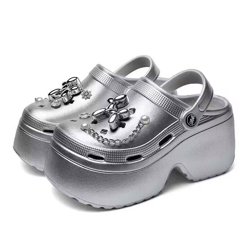楽天市場】crocs STOMP METALLIC CLOG SILVER 210362-040