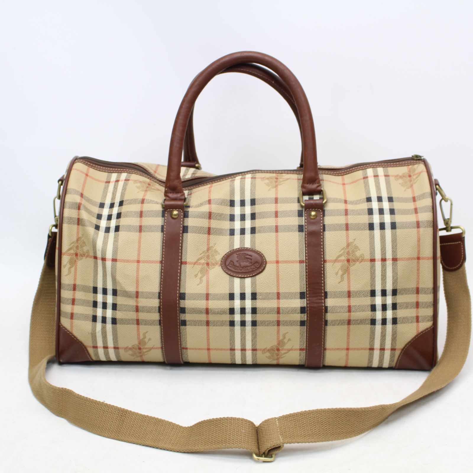 096)BURBERRY バーバリー ノバチェック ボストンバッグ 2WAYバッグ