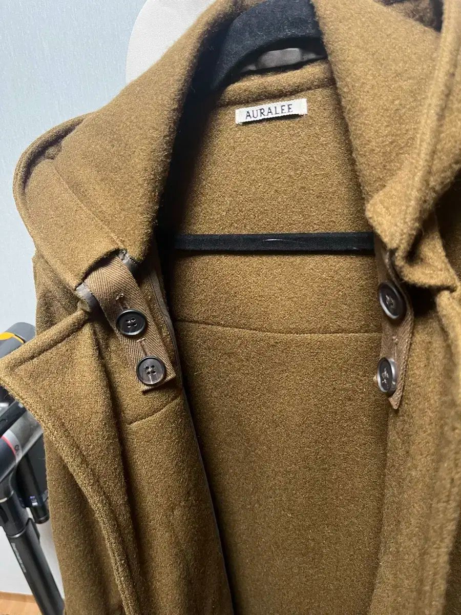 オーラリー/ブラウン メルトン ウール ダッフルコート 4 サイズ