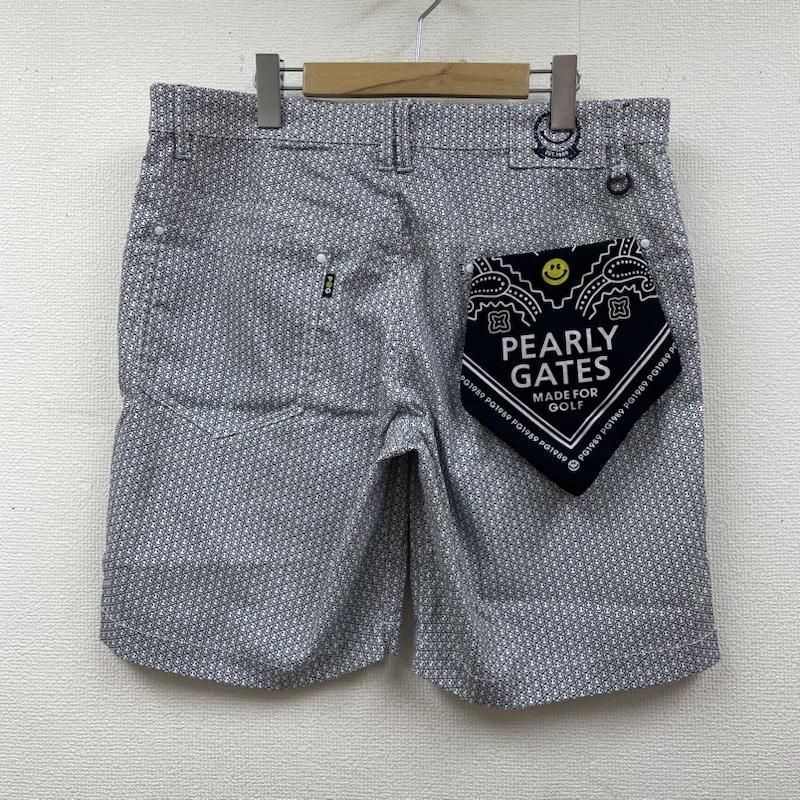 Pearlygates パーリーゲイツ　ニコちゃん　スマイル　ハーフパンツ　ロゴ パーリーゲイツ ハーフパンツ ブルー×白 ニコちゃん スマイル