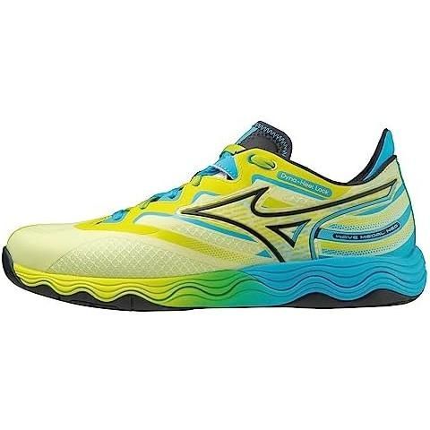 ミズノ(MIZUNO) 卓球シューズ ウエーブメダルNEO 81GA232501 イエロー×ブラック×ライトブルー 28.5cm 2E