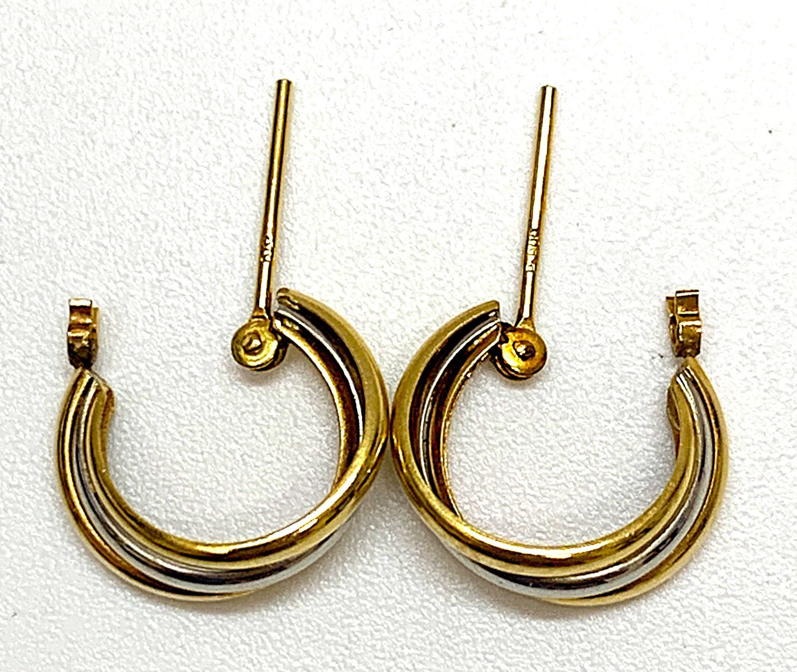 K18 18金 pt900 プラチナ フープピアス トリニティ 4×20 トリニティ