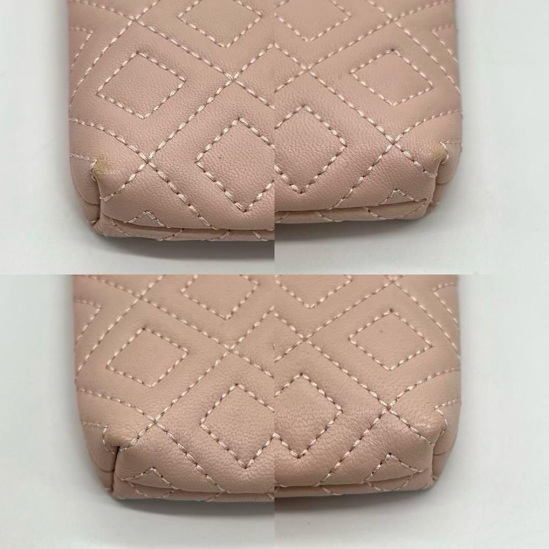 美品】Tory Burch スマホショルダー キルティングレザー ピンク