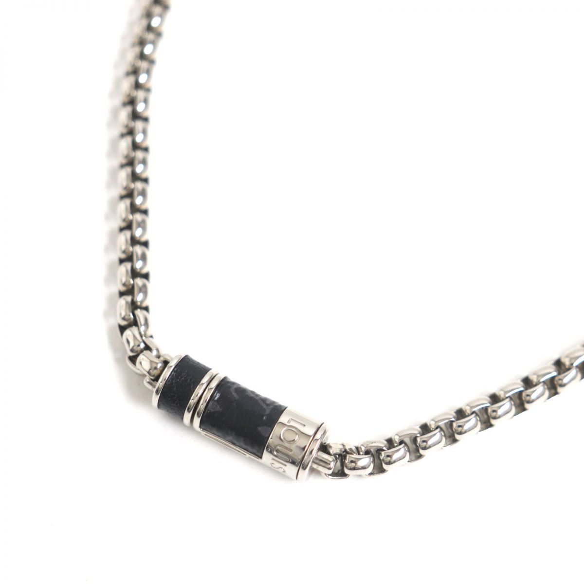 ルイヴィトン ネックレス コリエ　チェーン モノグラム レザー M62588 美品▽LOUIS VUITTON ルイヴィトン M62588 コリエ・チェーン