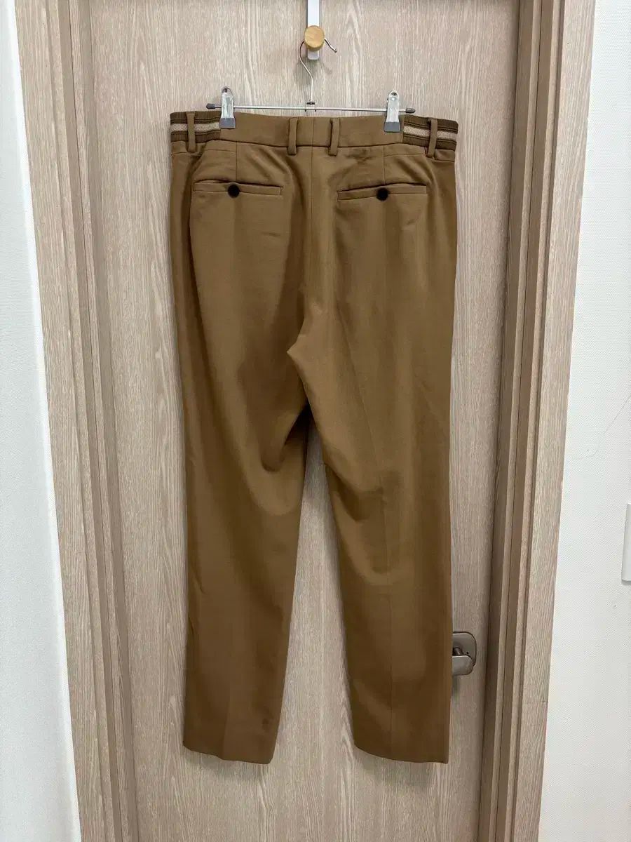 TIME HOMME サイドバンディング ウール オータムスラックス 84 32 33 |ベージュ