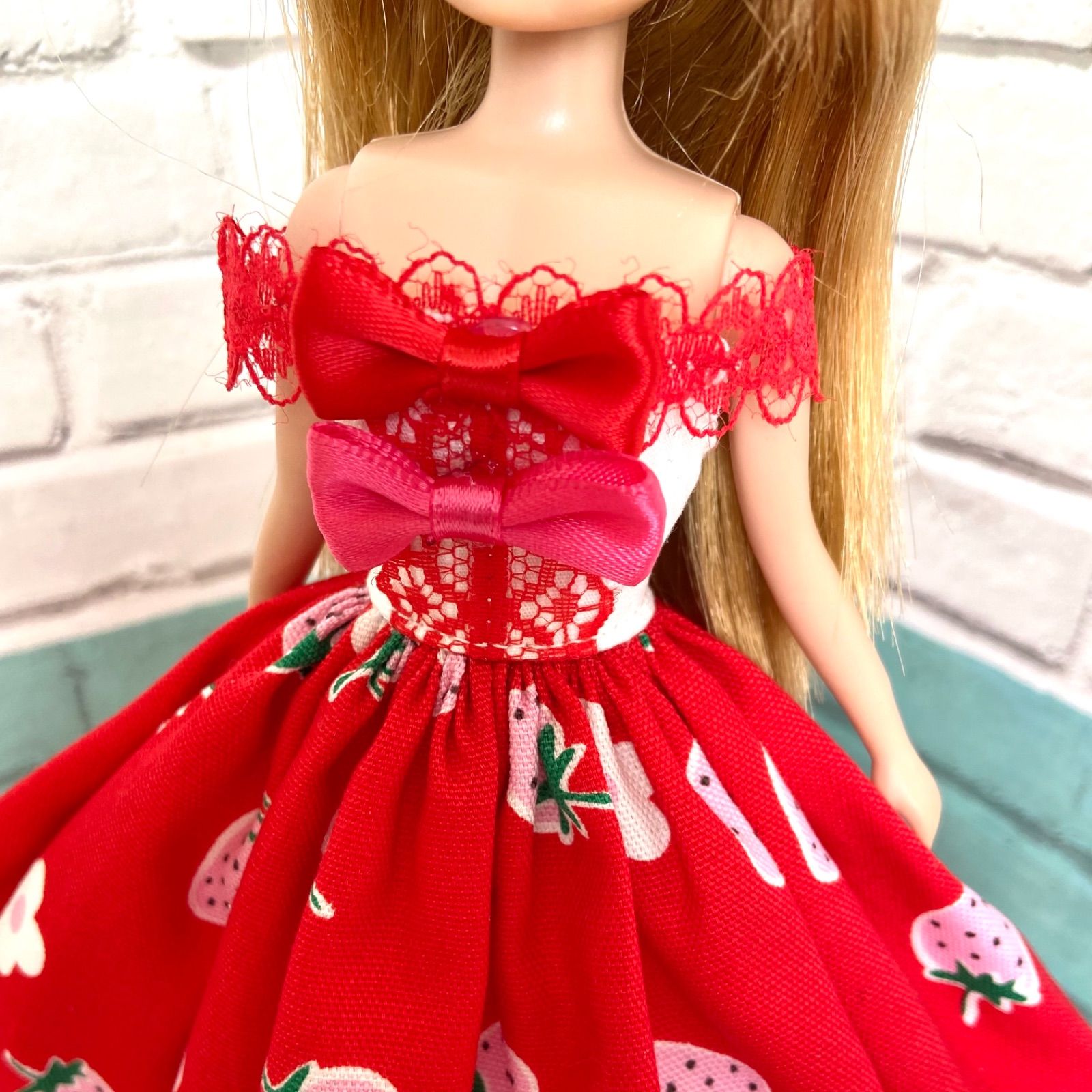 リカちゃん ハンドメイド ドール服 エプロンドレス ロリータ