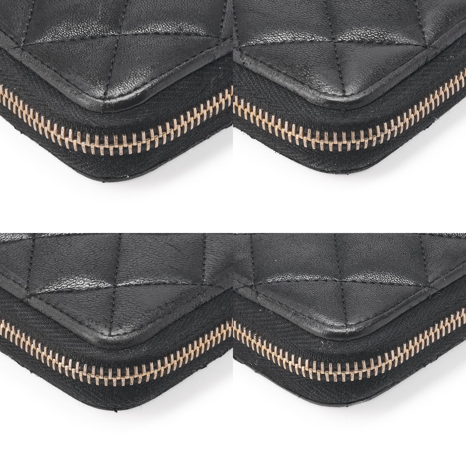 CHANEL シャネル ボーイシャネル Vステッチ ラウンド長財布