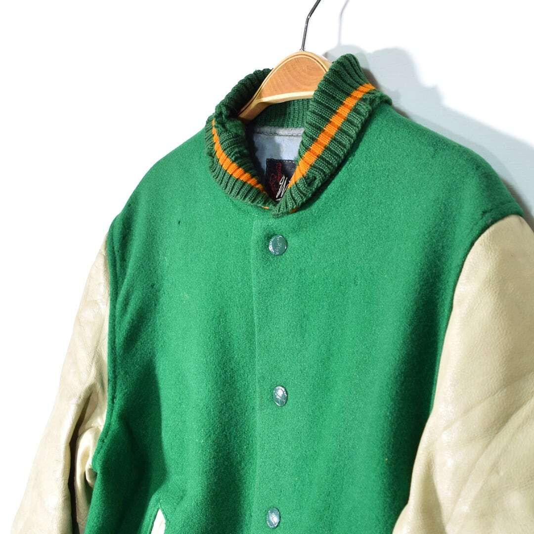 50s 60s BUTWIN スタジャン レザー USA 緑 コムデギャルソン