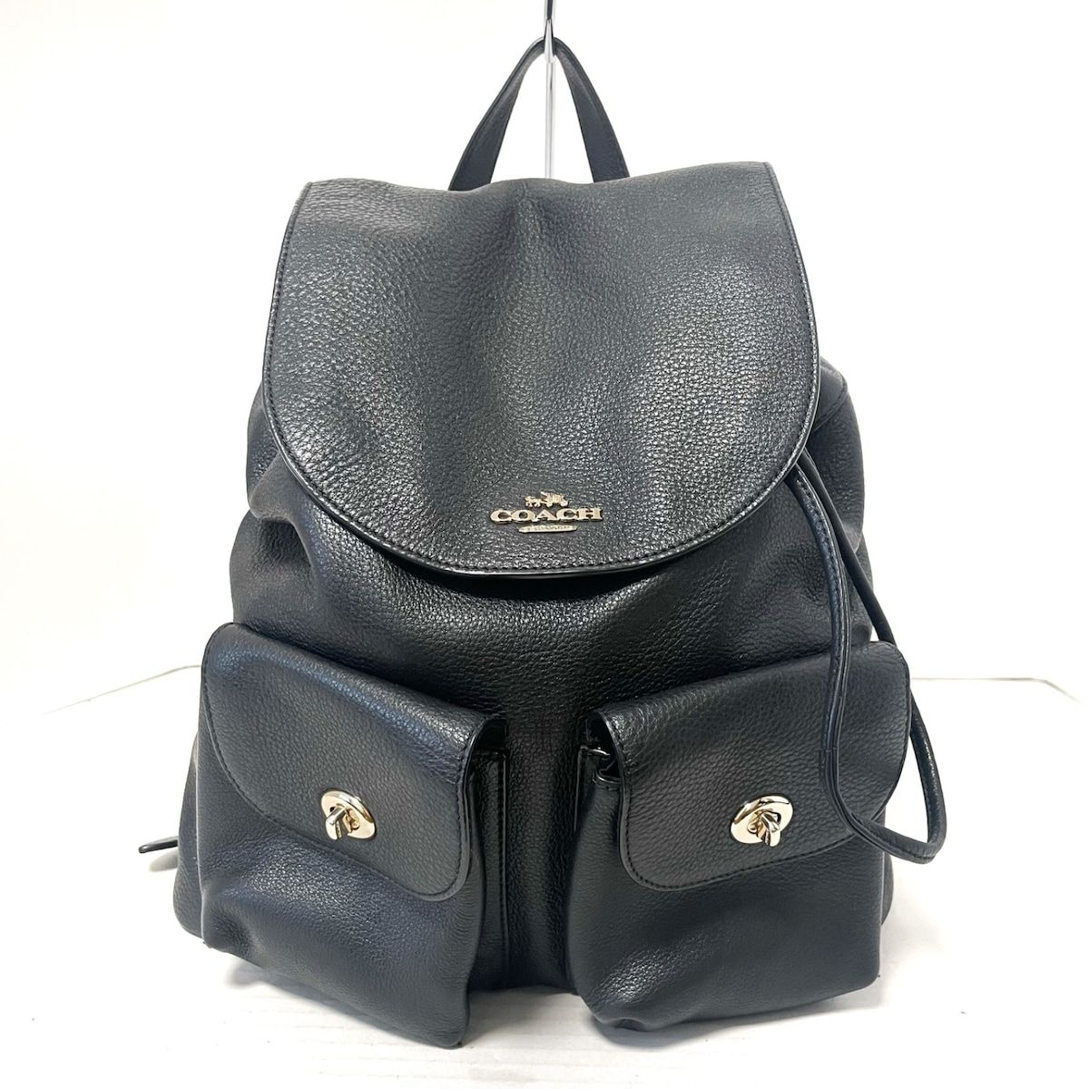 COACH(コーチ) リュックサック ペブルド レザー ビリー バックパック F37410 黒 レザー