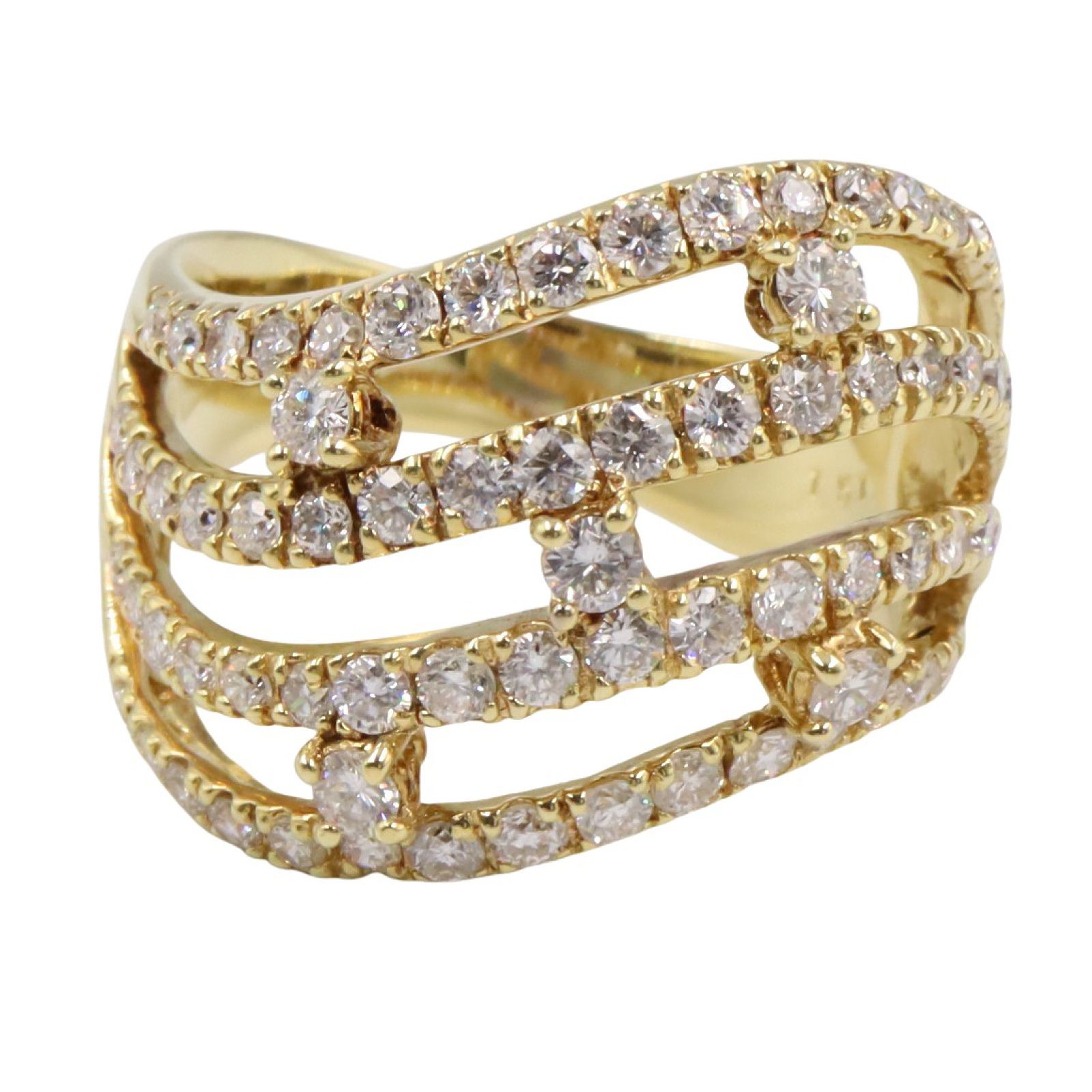 ジュエリー JEWELRY リング 指輪 ダイヤモンド リング ﾀﾞｲﾔ 8.5g 15 K18 イエローゴールド ダイヤモンド リング レディース Used A