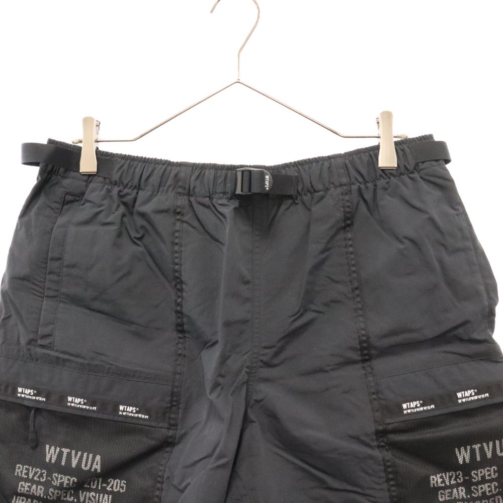 WTAPS (ダブルタップス) 22SS TRACKS SHORTS NYLON TUSSAH ロゴ ナイロン ショーツ ショートパンツ ブラック  221BRDT-PTM07