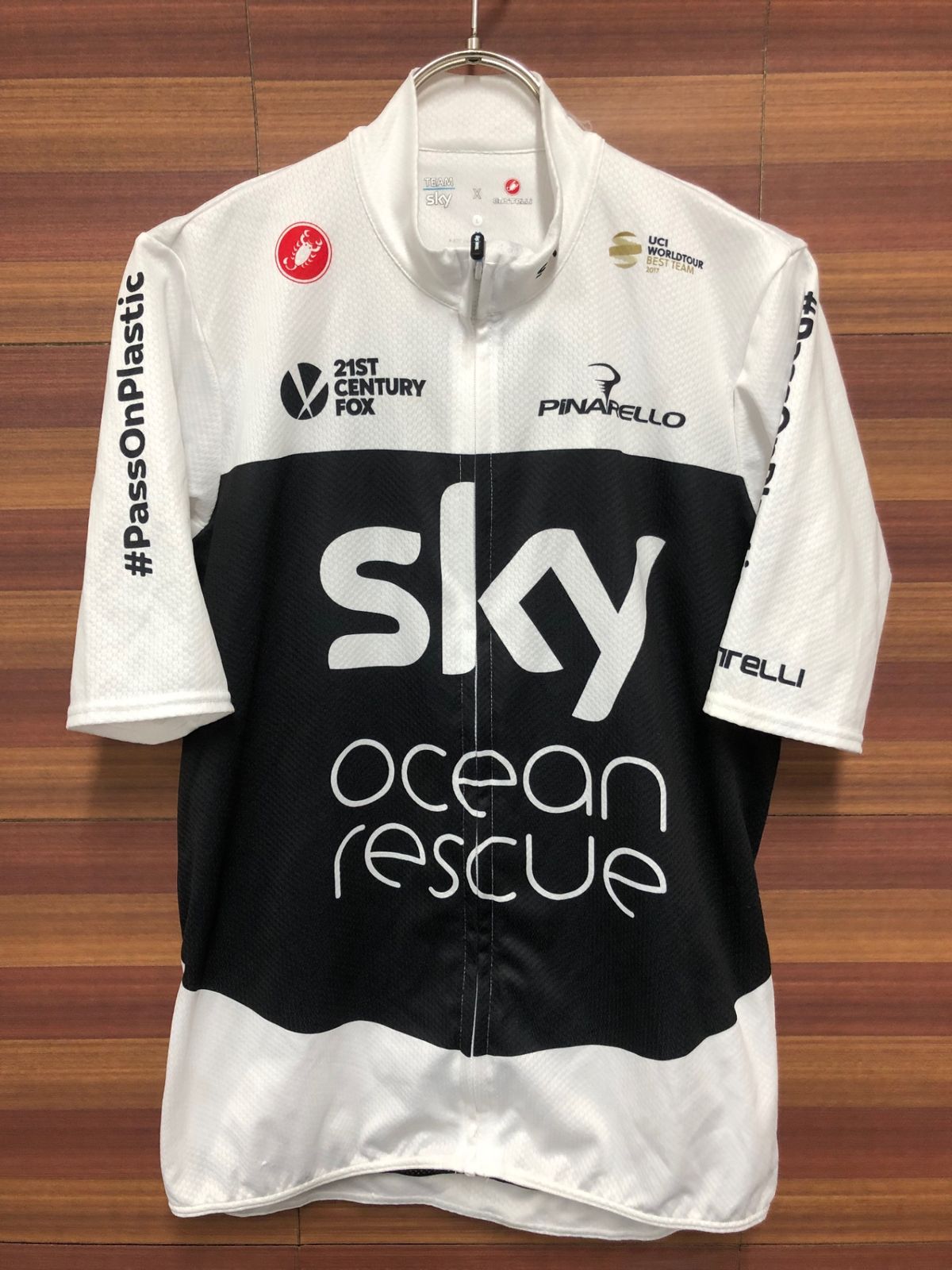 【美品】カステリ TEAM SKY 長袖 サイクルジャージ 裏起毛 　Lサイズ カステリ 2019年のチームスカイレプリカウェアコレクション - 新