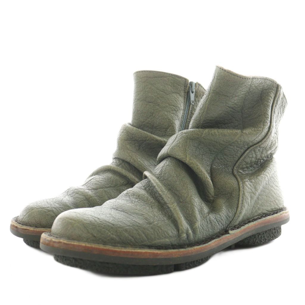 trippen トリッペン ショートブーツ Holly 38 トリッペン trippen ショートブーツ サイドジップ レザー 38 緑