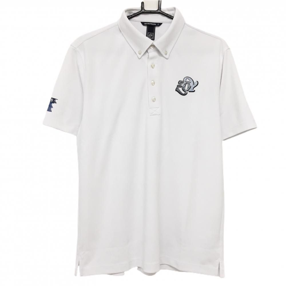 ゾーイ 半袖ポロシャツ 白 ボタンダウン メンズ 3(L) ゴルフウェア ZOY