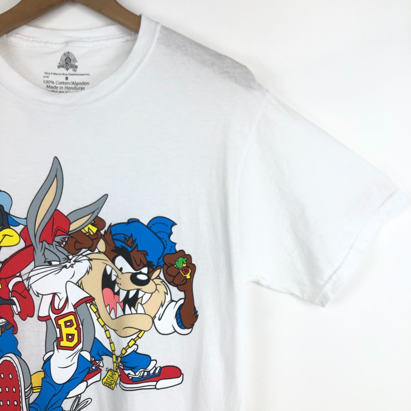 ルーニーテューンズ LOONEY TUNES Tシャツ B-BOY バッグスバニー ホワイト S 古着 n045603