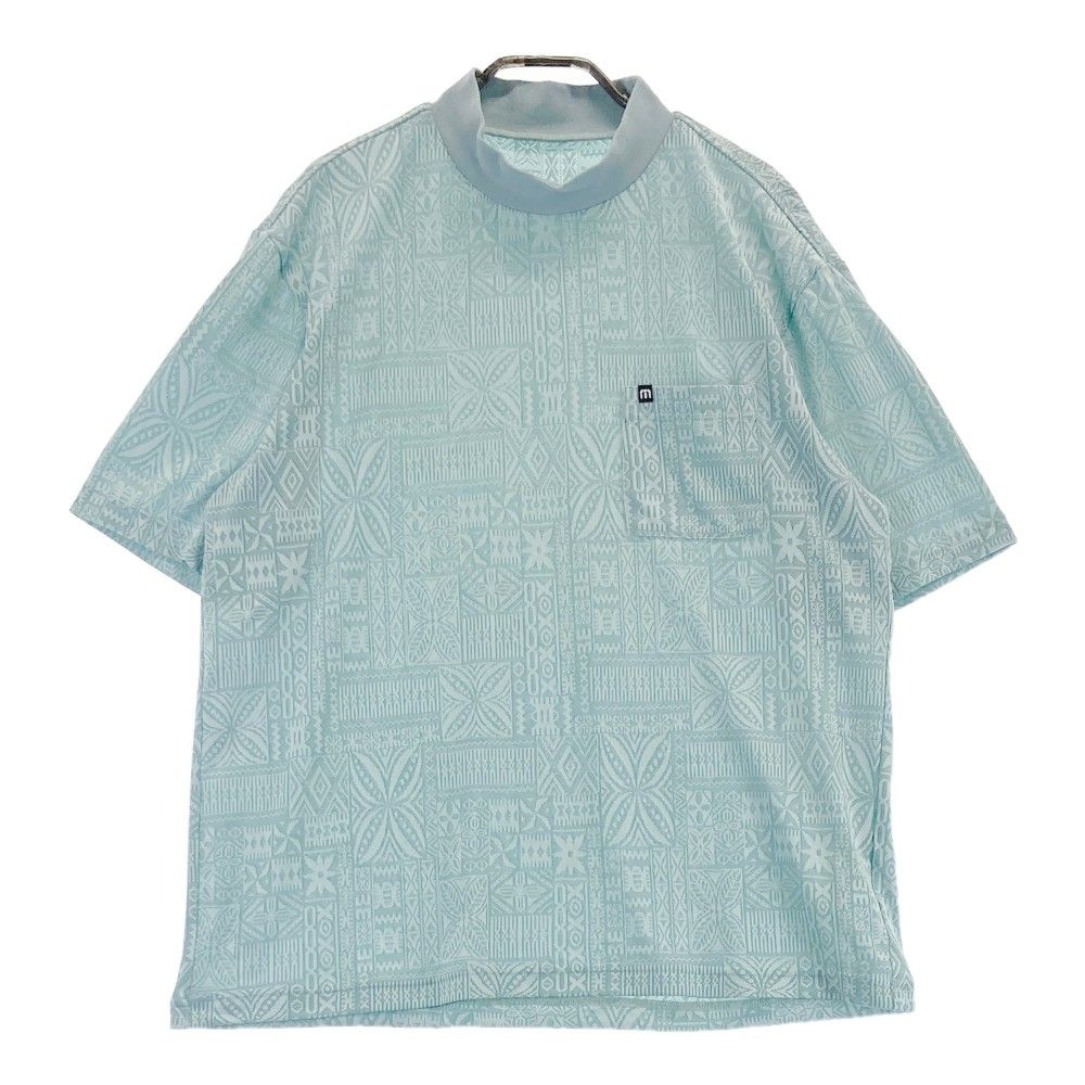 サイズ：XL TRAVIS MATHEW トラビスマシュー  ハイネック 半袖Tシャツ 総柄 ブルー系 [240101370991]# ゴルフウェア メンズ ストスト