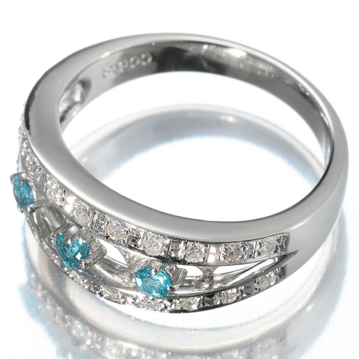 リング 指輪 パライバトルマリン ダイヤモンド 0.27ct Pt900 12号 中古  