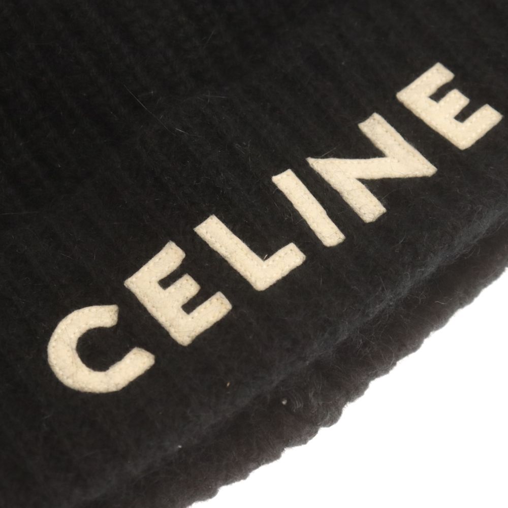 CELINE セリーヌ 21AW Embroidered Knit Wool Beanie 2A25R734L エンブロイダリーニットキャップ ニット帽 帽子 ブラック CELINE (セリーヌ) 21AW Embroidered Knit Wool Beanie 2A25R734L エン