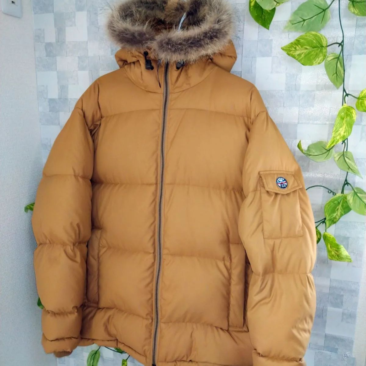 エーグル 美品 AIGLE ダウンジャケット フード付き フード部分ファー 