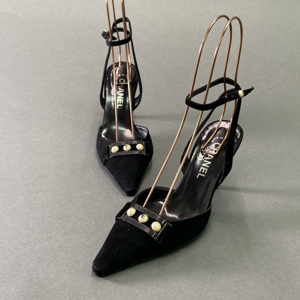 3f23 《美品》 CHANEL シャネル 3連パール ココマーク アンクル