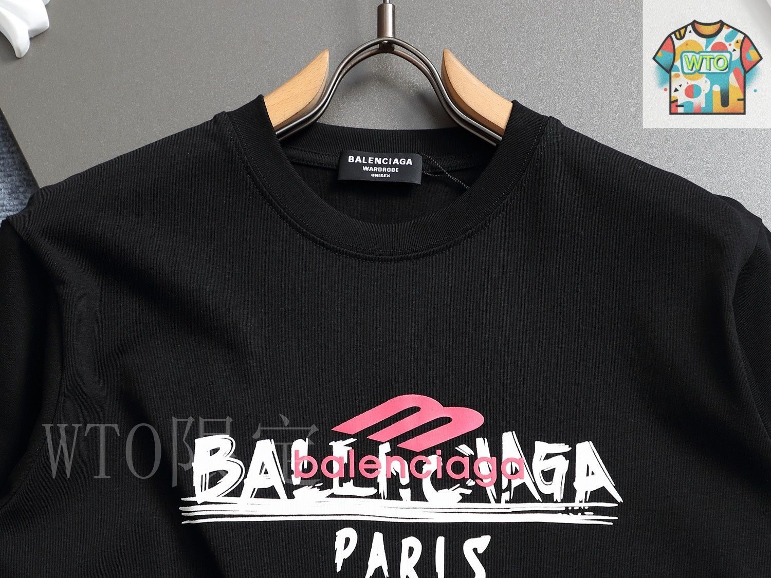 今日WTO】BALENCIAGA Vintage Letter Print T シャツ-IY73