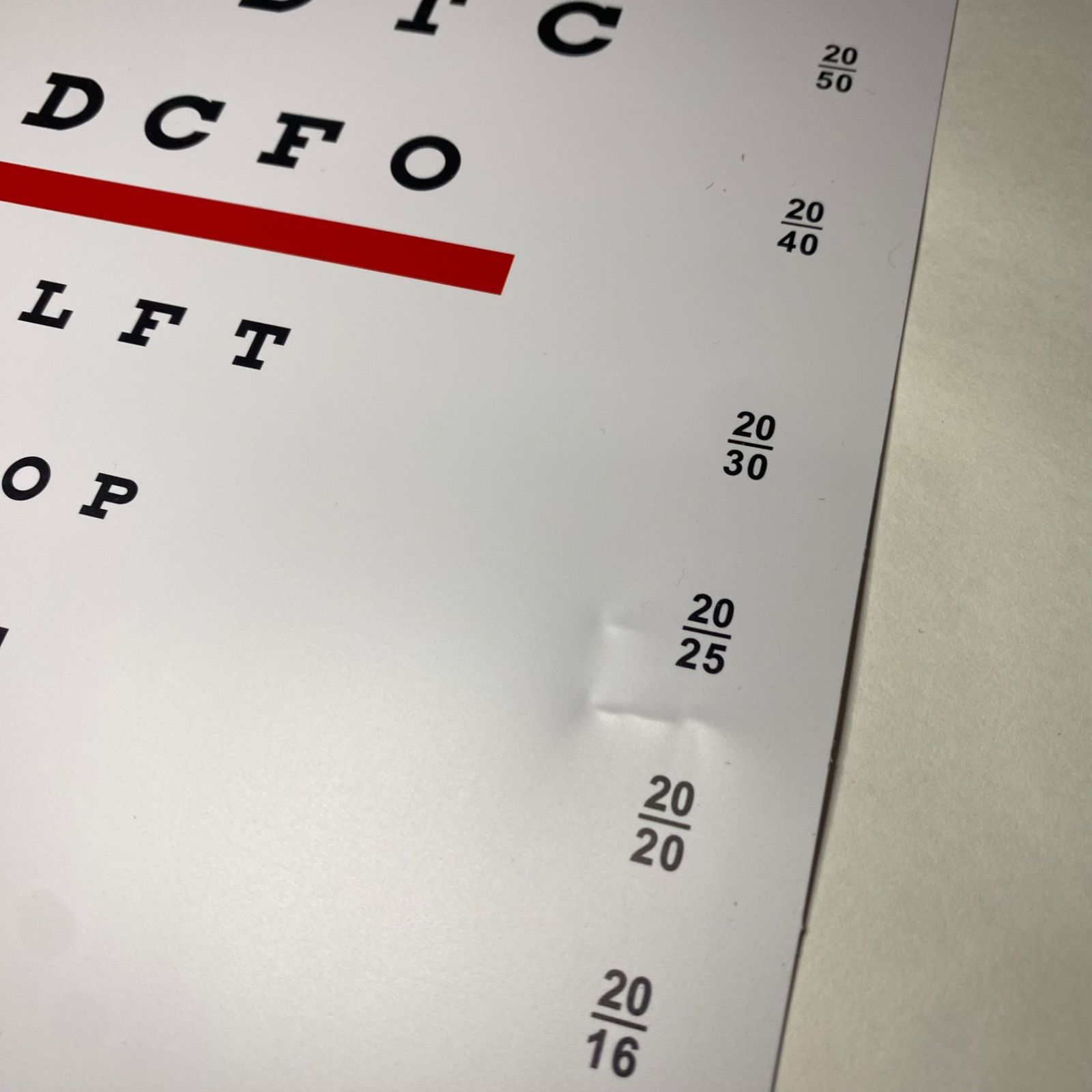 赤緑線 スネレンチャート20フィート アイチャート 視力検査 - メルカリ
