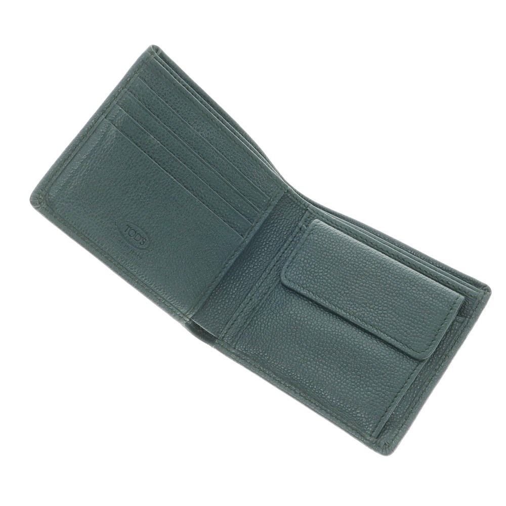 TOD'S(トッズ) 2つ折り財布 - グリーン レザー トッズ TOD'S 二つ折り