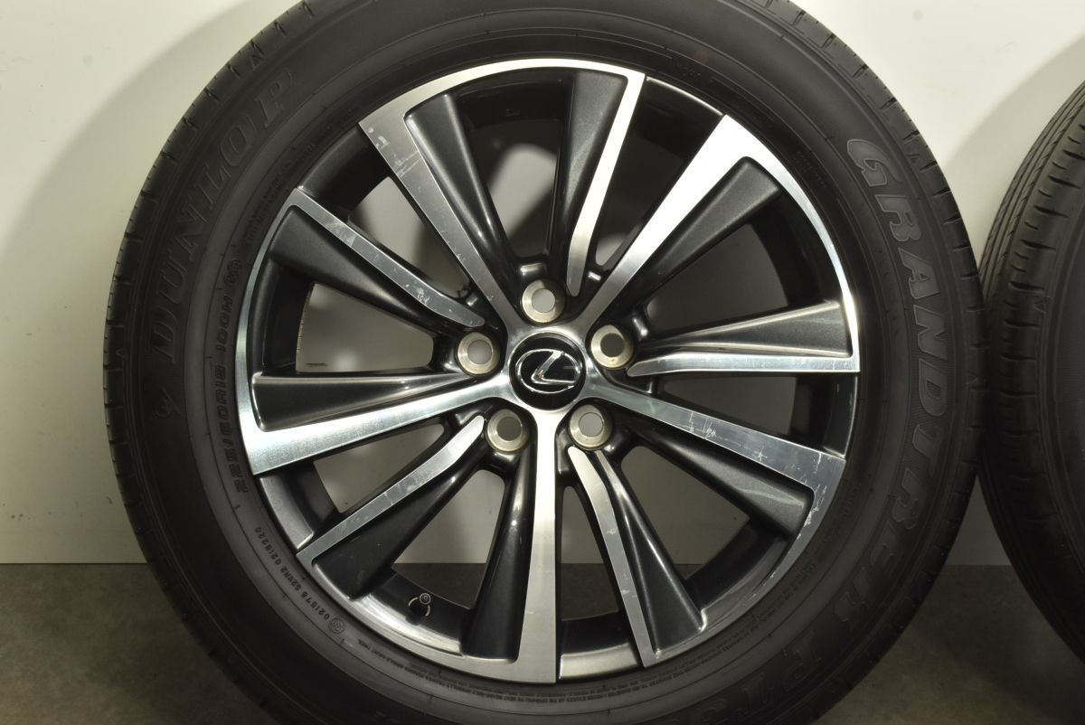 良好品】トヨタ 80 ハリアー 純正 18in 7J +35 PCD114.3 ダンロップ 