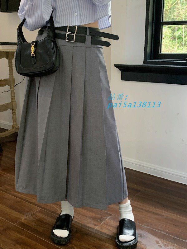 プリーツロングスカート韓国ギャルファッ pai5a138113