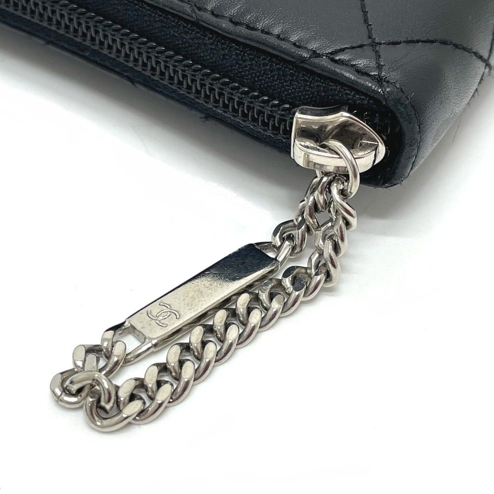 シャネル カンボンライン オーガナイザー ラウンドファスナー 長財布