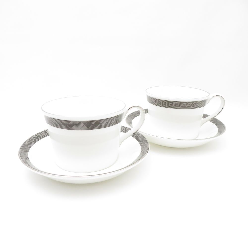 WEDGWOOD ウェッジウッド METROPOLIS メトロポリス ティーカップ＆ソーサー 2客 デルフィ ペア SY12428D2