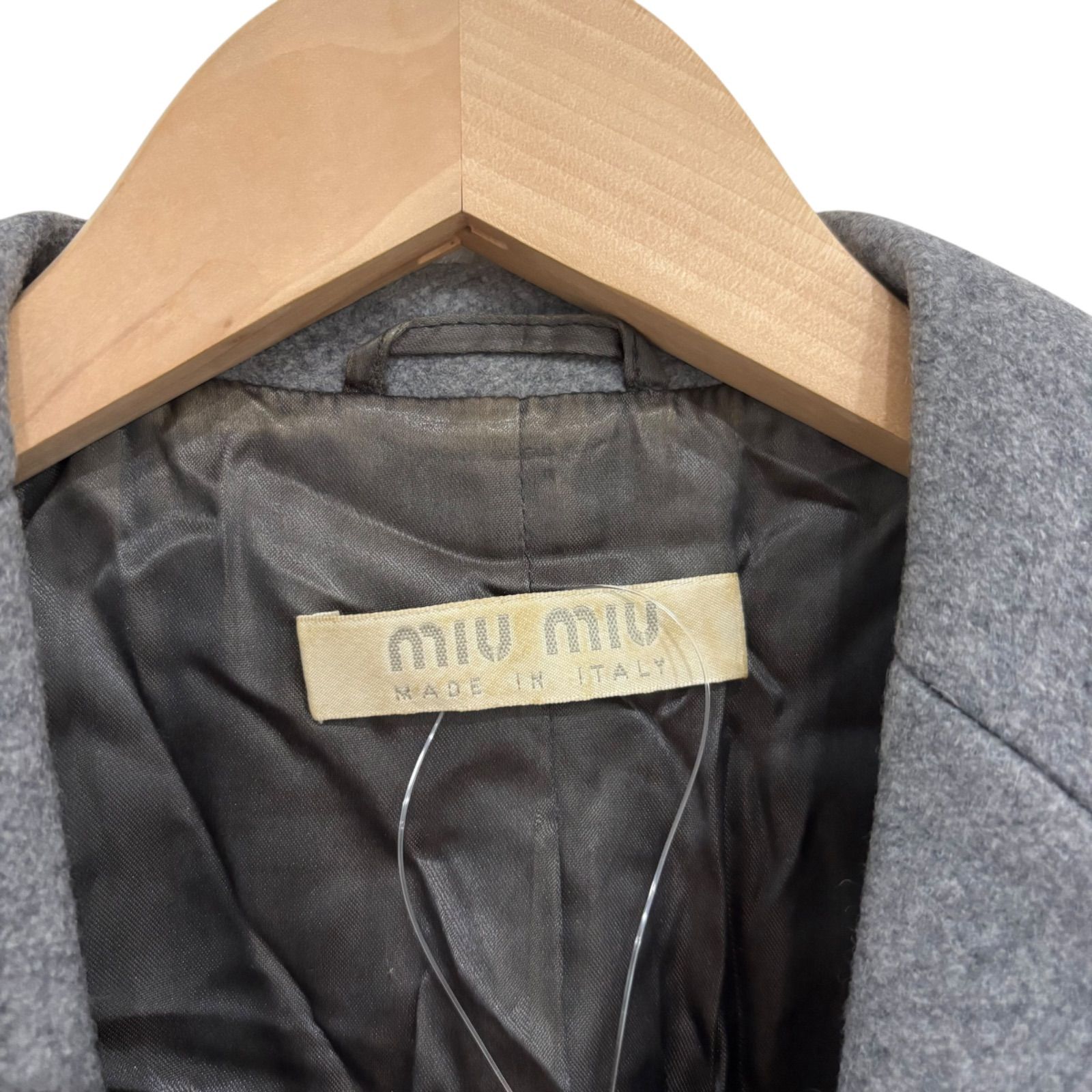 Z1559 miumiu ミュウミュウ イタリア製 ウールジャケット グレー