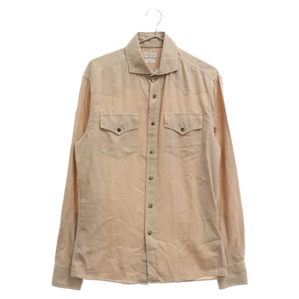 BRUNELLO CUCINELLI カフェオレ色 長袖カットソー BRUNELLO CUCINELLI カフェオレ色 長袖カットソー