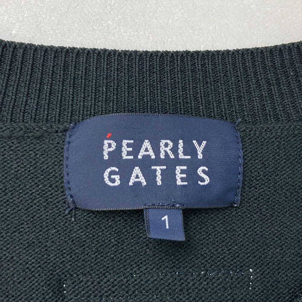 サイズ：1 PEARLY GATES パーリーゲイツ 2023年モデル ニットセーター 総柄 ブラック系 [240101426609] ゴルフウェア レディース ストスト PEARLY GATES - 【超美品】パーリーゲイツ セーター ブラウン×黒