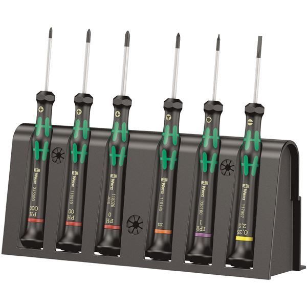 WERA ヴェラ ESD 静電気放電対策 6本組 精密ドライバーセット プラス マイナス トルクス マイクロセット 030181 工具 ツール DIY