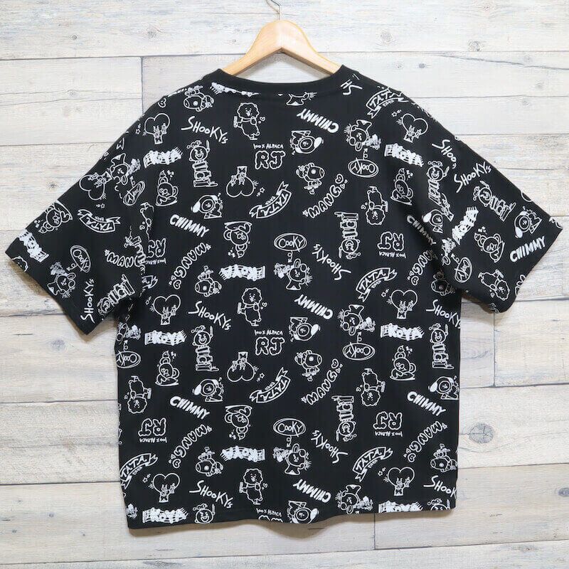公式 BT21 バンド 半袖 Tシャツ ブラック 韓国限定 新品 BT21 半袖 Tシャツ ティーシャツ トップス キャラクター