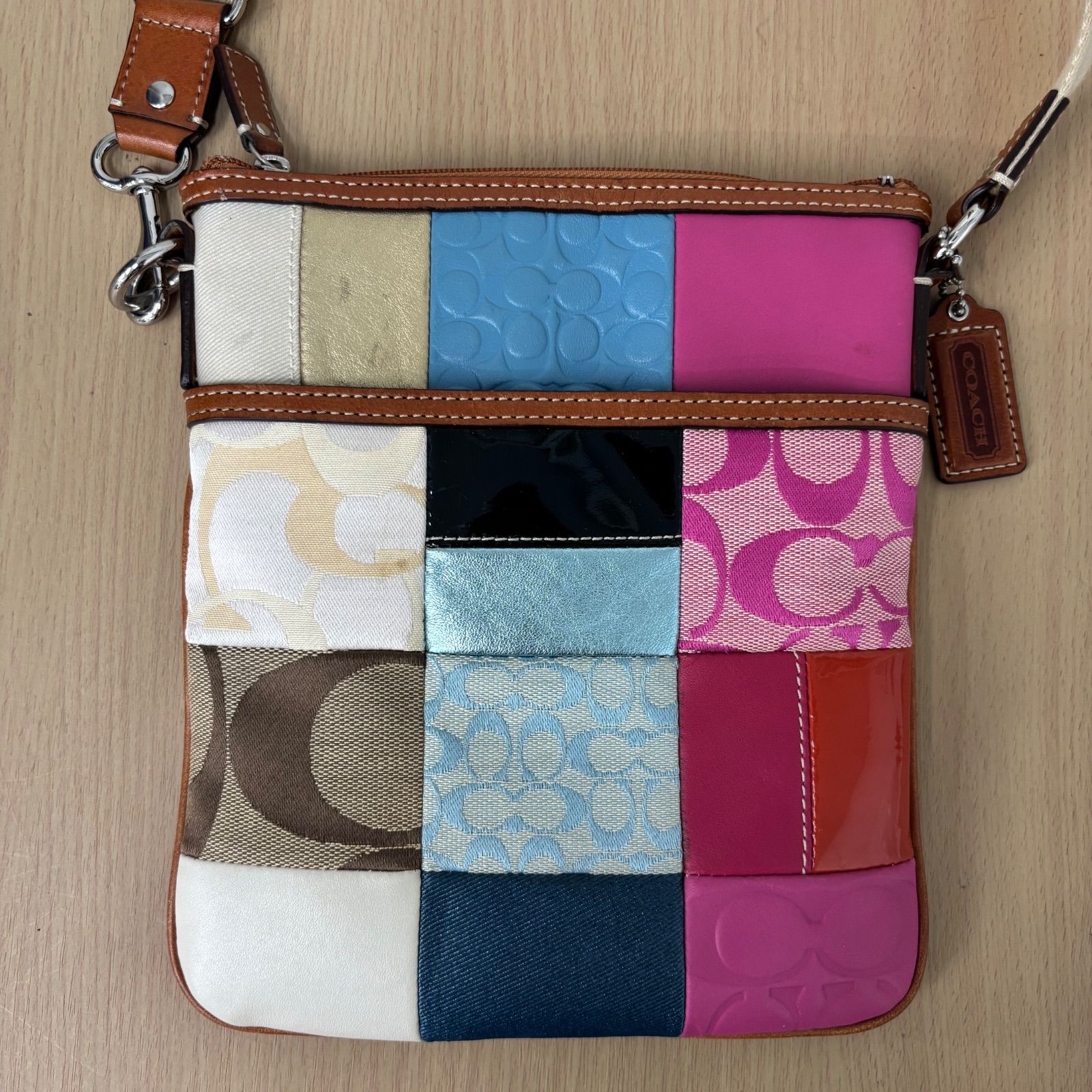 ▪️COACH コーチ パッチワークショルダーバッグ パッチワーク柄 斜め